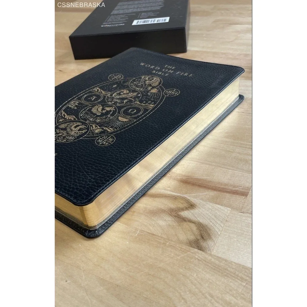 Word on Fire Bible The Gospels NRSV-CE German Leather Bishop Barron - Mint
